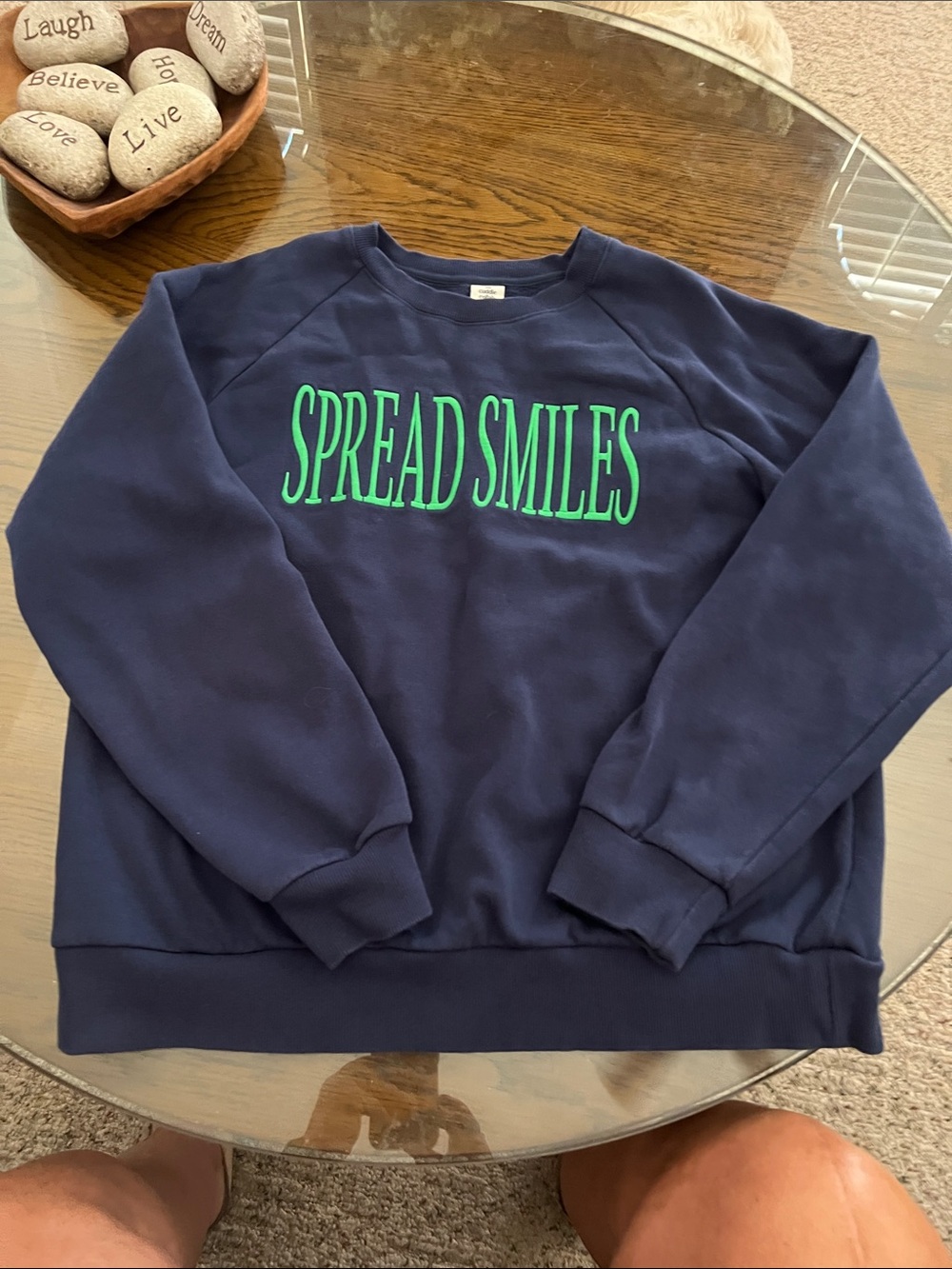 Navy "Spread Smiles" Crewneck Sweatshirt